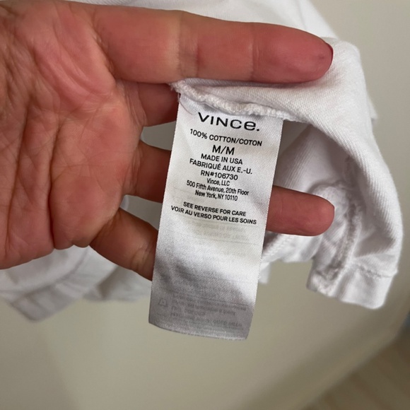 Vince White Cotton Tee size M - Picture 5 of 7